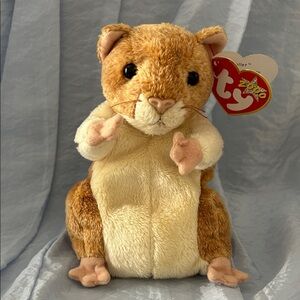 Ty Beanie Baby 2000 Original “Pellet “ brown hamster NWT
